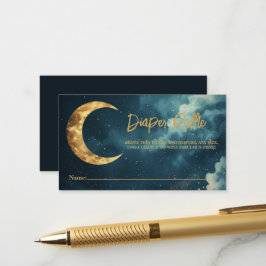 Tarjeta De Recepción Boleto de Rifa de Pañales Over the Moon, Dorado Ce
