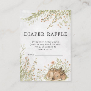 Tarjeta De Recepción Boleto de rifa de pañales para baby shower   Cierv