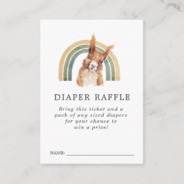 Tarjeta De Recepción Boleto de Rifa de Pañales para Baby Shower de Anim