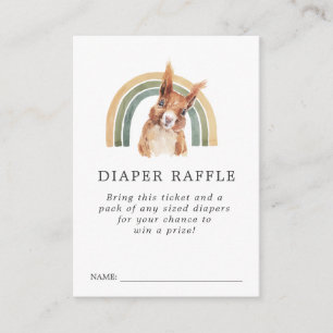 Tarjeta De Recepción Boleto de Rifa de Pañales para Baby Shower de Anim