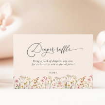 Boleto de Rifa de Pañales para Baby Shower de Flor