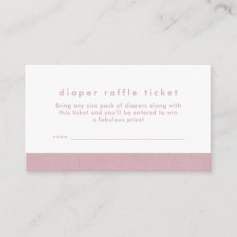 Tarjeta De Recepción Boleto de rifa de pañales para baby shower de lino