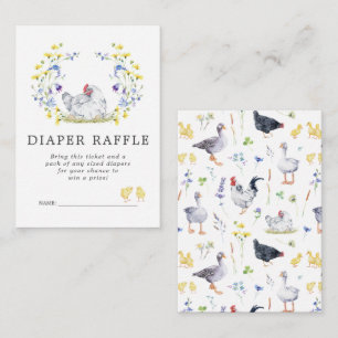 Tarjeta De Recepción Boleto de Rifa de Pañales para Baby Shower   Galli