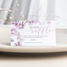Boleto de rifa de pañales para cerezo de color de 