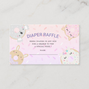 Tarjeta De Recepción boleto de rifa de pañales para donuts de animales