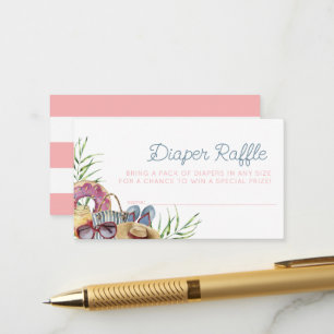 Tarjeta De Recepción Boleto de rifa de pañales para fiesta de bebé con