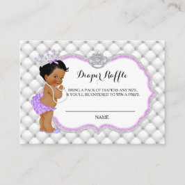 Tarjeta De Recepción Boleto de Rifa de Pañales Princesa Brillante Diama