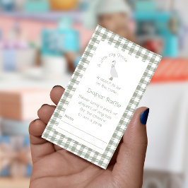 Tarjeta De Recepción Boleto de rifa de pañales Sage Green Silly Goose