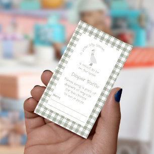 Tarjeta De Recepción Boleto de rifa de pañales Sage Green Silly Goose