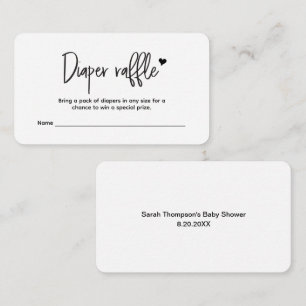 Tarjeta De Recepción Boleto de rifa de pañales simple personalizado mín
