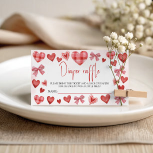 Tarjeta De Recepción Boleto de Rifa de Pañales Sweetheart para Baby Sho