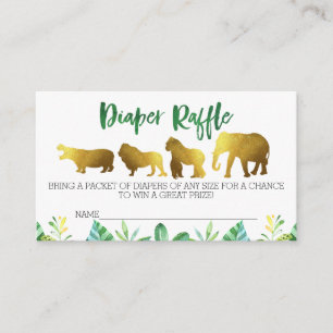 Tarjeta De Recepción Boleto de rifa para pañales de animales de Safari