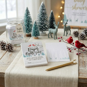Tarjeta De Recepción Boleto de Rifas de Pañales para Baby Shower de Inv