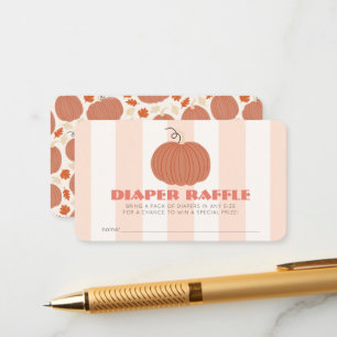 Tarjeta De Recepción Boleto de Rifas de Pañales para Bebé Pumpkin Pink