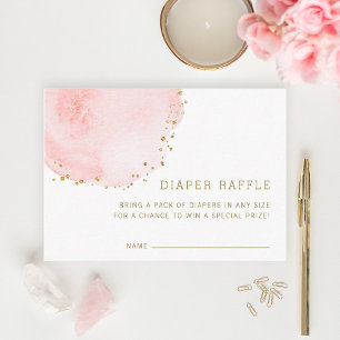 Tarjeta De Recepción Boleto de Rubor Floral Baby Shower Diaper Raffle