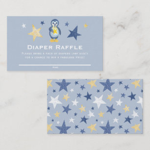 Tarjeta De Recepción Boleto de Star Penguin Baby Shower Diaper Raffle