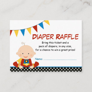 Tarjeta De Recepción Boleto de superhéroes Bunting Diaper Raffle