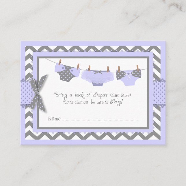 Tarjeta De Recepción Boleto de volante de agua y pájaro de lavanda (Anverso)