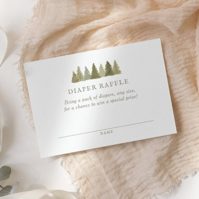 Tarjeta De Recepción Boleto de Woodland Baby Shower Diaper Raffle (Subido por el creador)