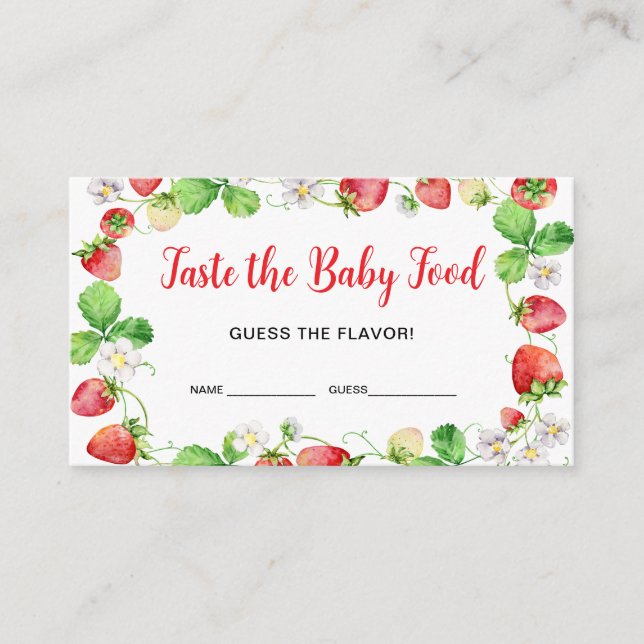 Tarjeta De Recepción Boleto del Juego de Sabor de Comida para Bebés de  (Anverso)