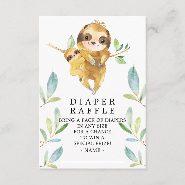 Tarjeta De Recepción Boleto eslovaco Baby Shower Diaper Raffle (Anverso)