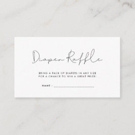 Tarjeta De Recepción boleto minimalista de rifa de pañales para la duch