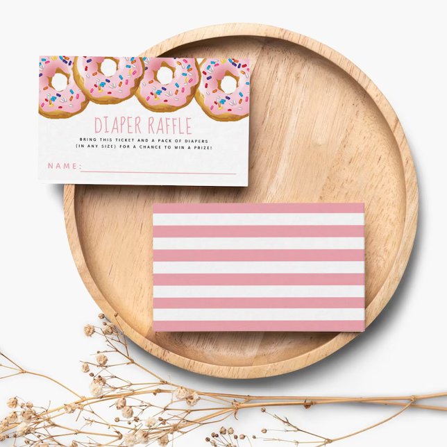 Tarjeta De Recepción Boleto moderno de Donut Baby Shower Sprinkle Raffl (Subido por el creador)