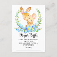 Boleto para mamá y bebé conejo ducha Diaper Raffle