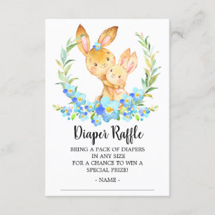 Tarjeta De Recepción Boleto para mamá y bebé conejo ducha Diaper Raffle