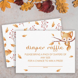 Tarjeta De Recepción Boleto para rifa de pañales Woodland Autumn Baby F