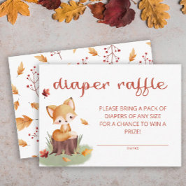 Tarjeta De Recepción Boleto para rifa de pañales Woodland Autumn Baby F