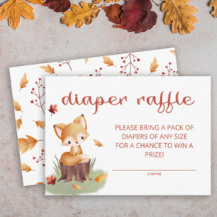 Tarjeta De Recepción Boleto para rifa de pañales Woodland Autumn Baby F