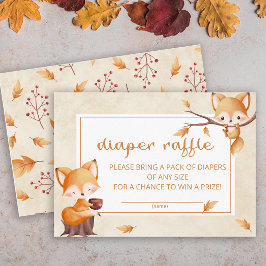 Tarjeta De Recepción Boleto para rifa de pañales Woodland Autumn Baby F
