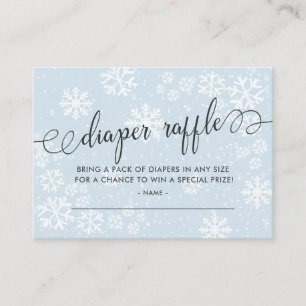 Tarjeta De Recepción Boleto para Snowflakes Baby Shower Diaper Raffle