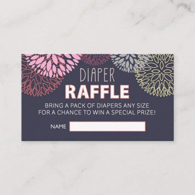 Tarjeta De Recepción Boleto Raffle Raffle de Flor (Anverso)