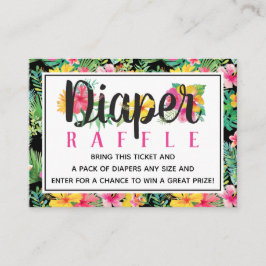 Tarjeta De Recepción Boleto Tropical Luau Diaper Raffle, BOHO