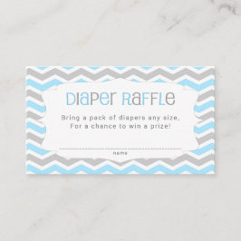 Tarjeta De Recepción Boletos de Baby Shower Diaper Blue Gray Raffle