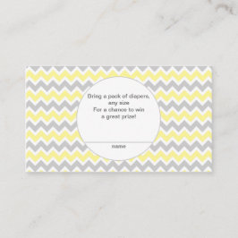 Tarjeta De Recepción Boletos de Baby Shower Diaper Raffle, gris amarill