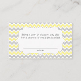 Tarjeta De Recepción Boletos de Baby Shower Diaper Raffle, gris amarill