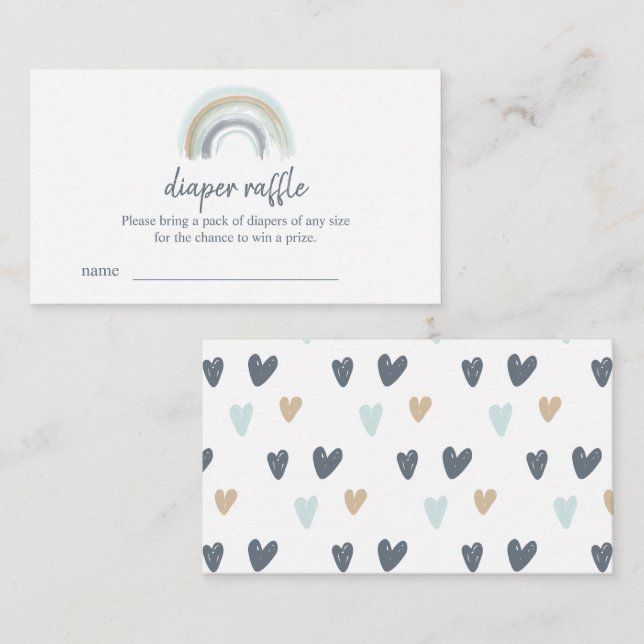 Tarjeta De Recepción Boletos de barro azul del arco iris con baraja (Anverso / Reverso)