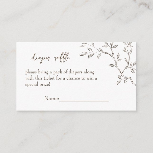 Tarjeta De Recepción Boletos de Diaper Raffle (Anverso)