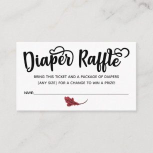 Tarjeta De Recepción Boletos de Diaper Raffle