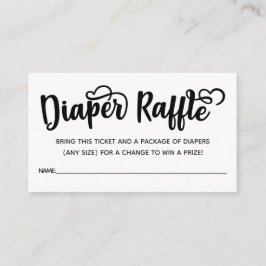 Tarjeta De Recepción Boletos de Diaper Raffle