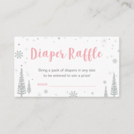 Tarjeta De Recepción Boletos de Diaper Raffle | Baby Shower invernal, r