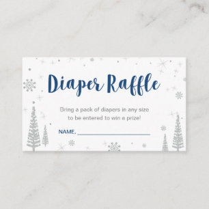 Tarjeta De Recepción Boletos de Diaper Raffle   Winter Baby Shower, Boy