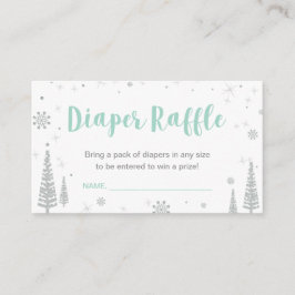 Tarjeta De Recepción Boletos de Diaper Raffle | Winter Baby Shower, Boy