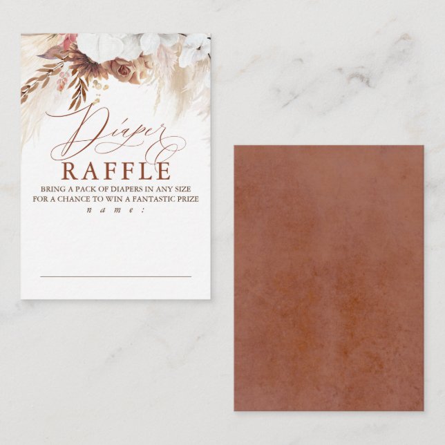 Tarjeta De Recepción Boletos de juego de Raffle de Diaper Sombra (Anverso / Reverso)