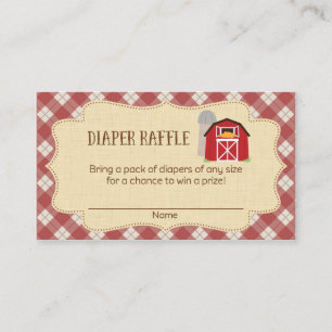 Tarjeta De Recepción Boletos de la granja Baby Shower Diaper Raffle