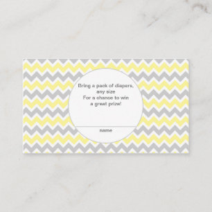 Tarjeta De Recepción Boletos de la rifa del pañal de Baby Shower, gris