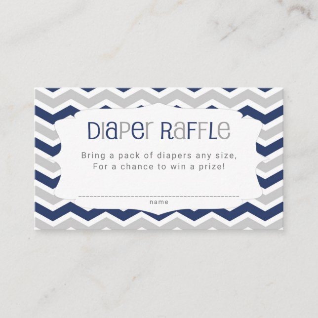 Tarjeta De Recepción Boletos de papel Baby Shower azul de la marina (Anverso)